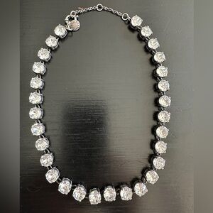J.Crew crystal necklace with gunmetal chain
